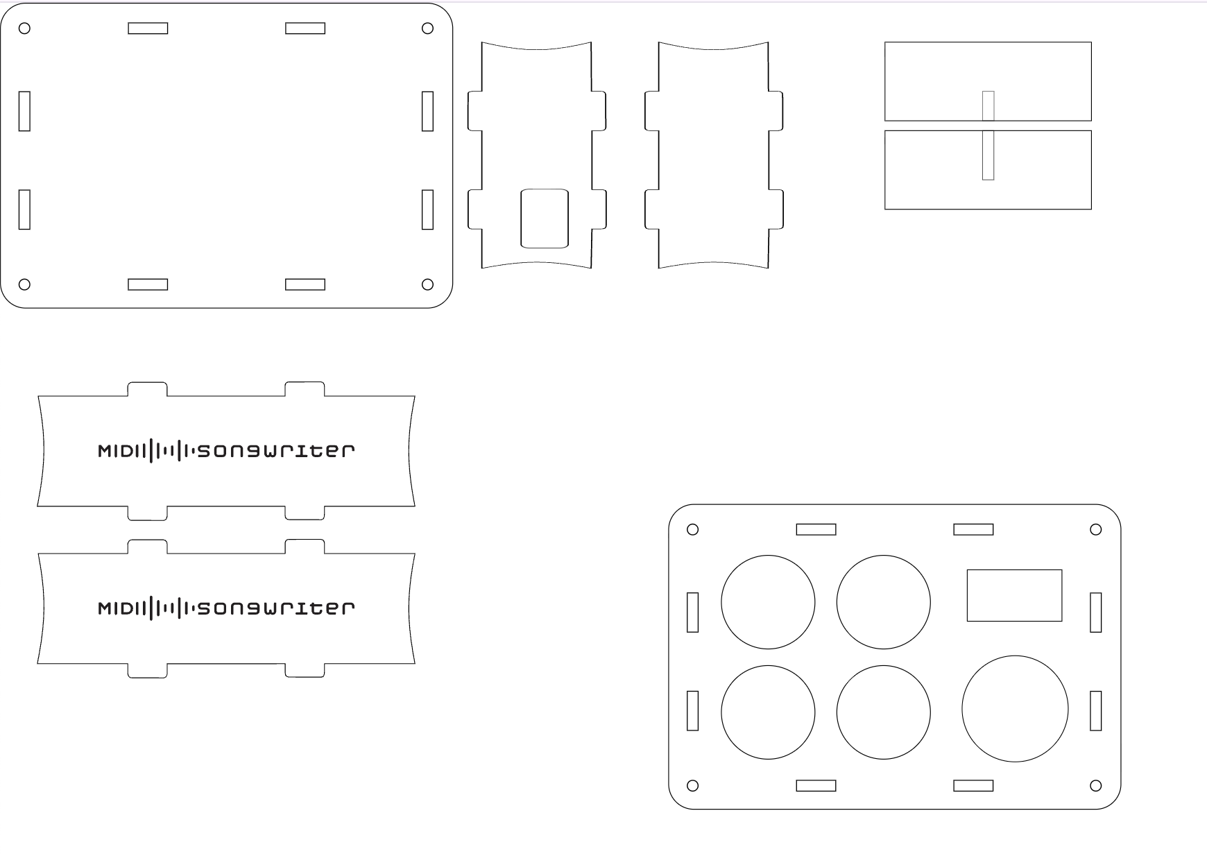 Laser-cut enclosure layout for the MIDI Songwriter